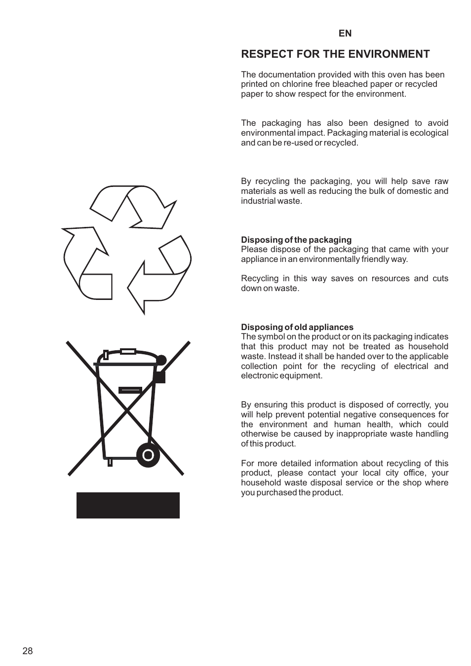 Respect for the environment | Kaiser EA64.. User Manual | Page 28 / 36