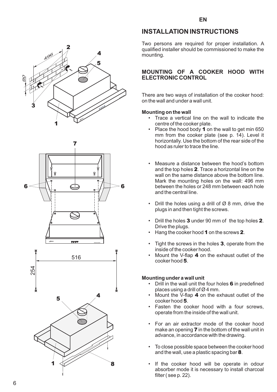 Installation instructions | Kaiser EA64.. User Manual | Page 6 / 36