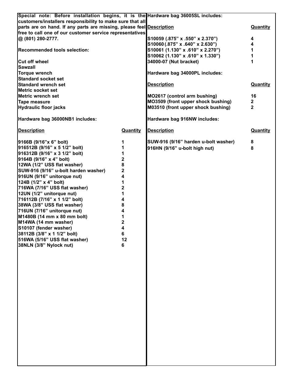 Tuff Country 36003 - Dodge 03-07 Ram 2500 / 3500 6 kit User Manual | Page 3 / 15