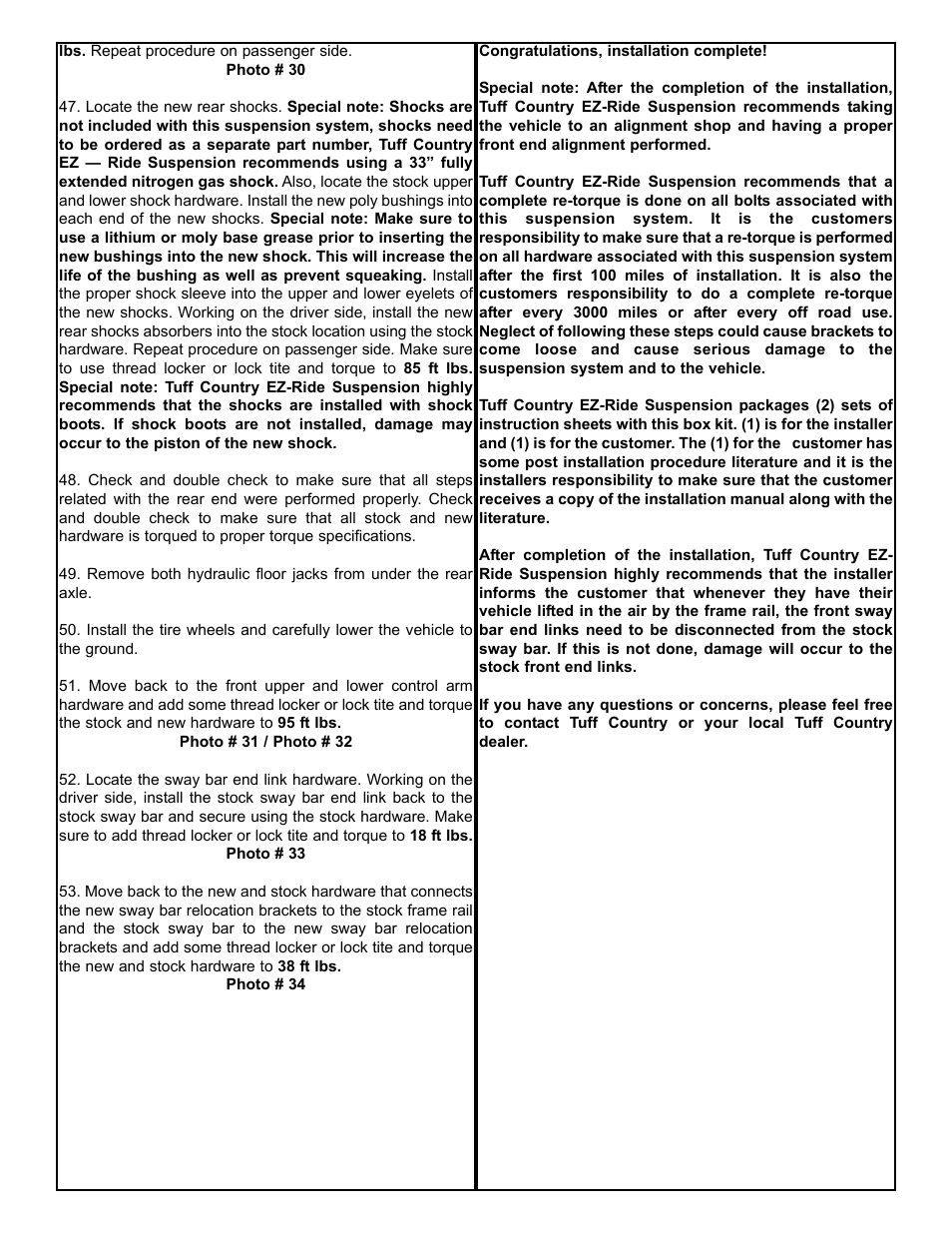 Tuff Country 36003 - Dodge 03-07 Ram 2500 / 3500 6 kit User Manual | Page 8 / 15
