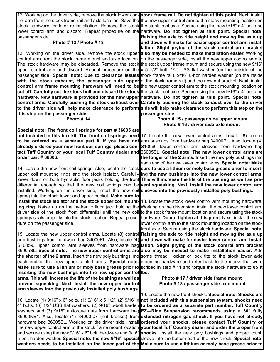 Tuff Country 36005 - Dodge 03-07 Ram 2500 / 3500 6 kit (with front coil springs) User Manual | Page 5 / 15