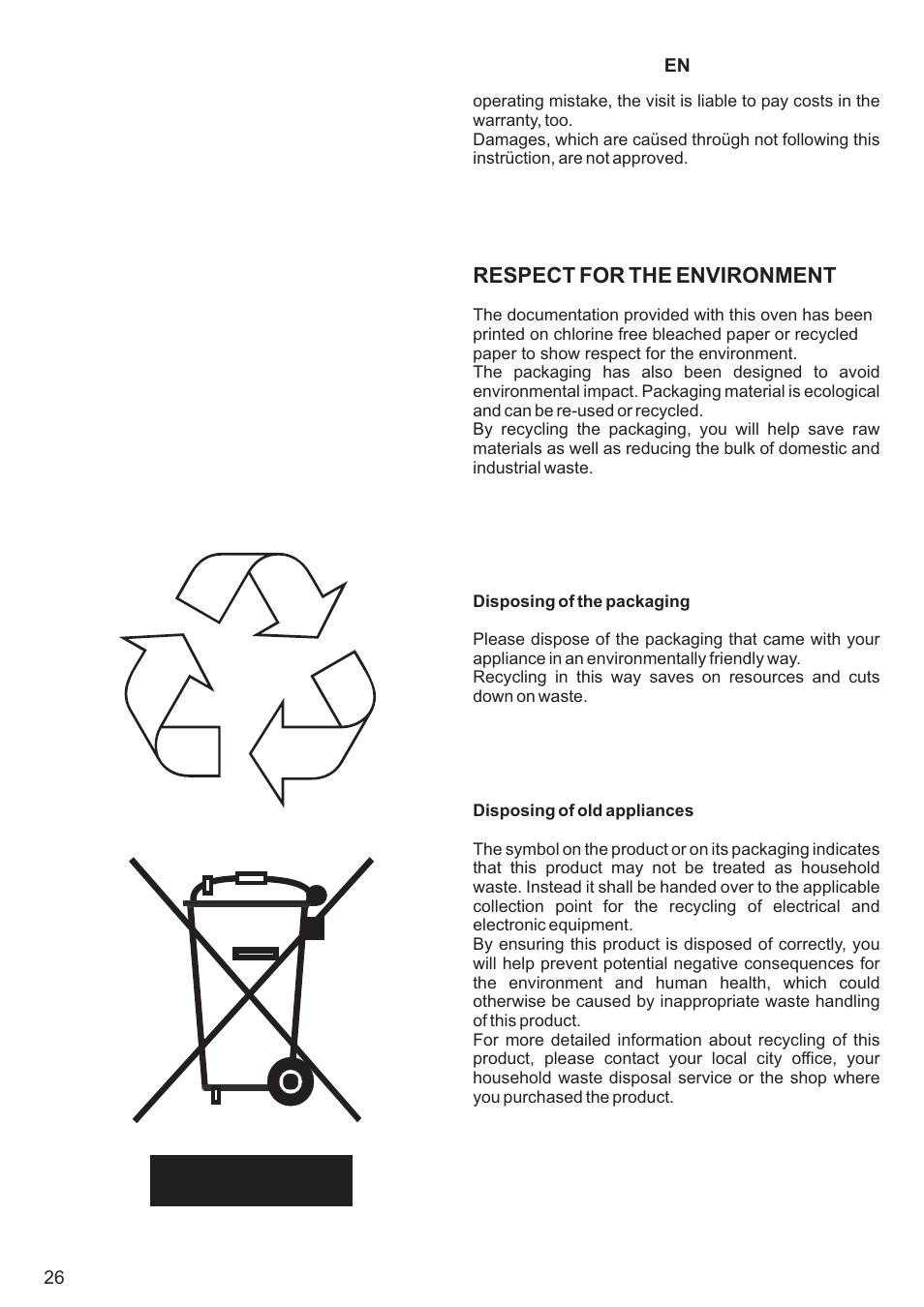 Respect for the environment | Kaiser AT6405 User Manual | Page 26 / 36