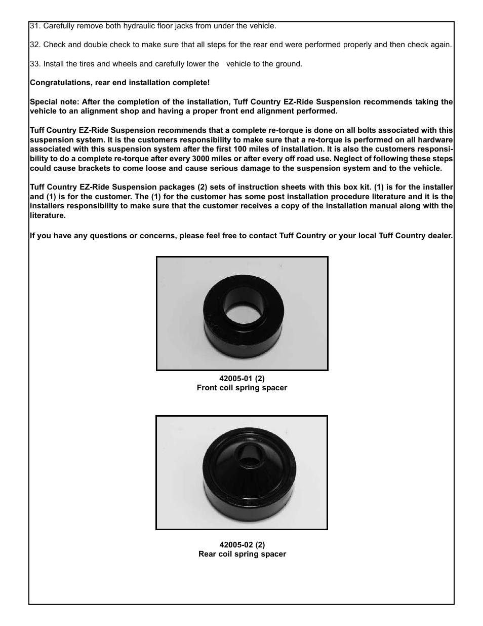 Tuff Country 42005 - Jeep JK Wrangler 2007-2012 2 box kit User Manual | Page 7 / 7
