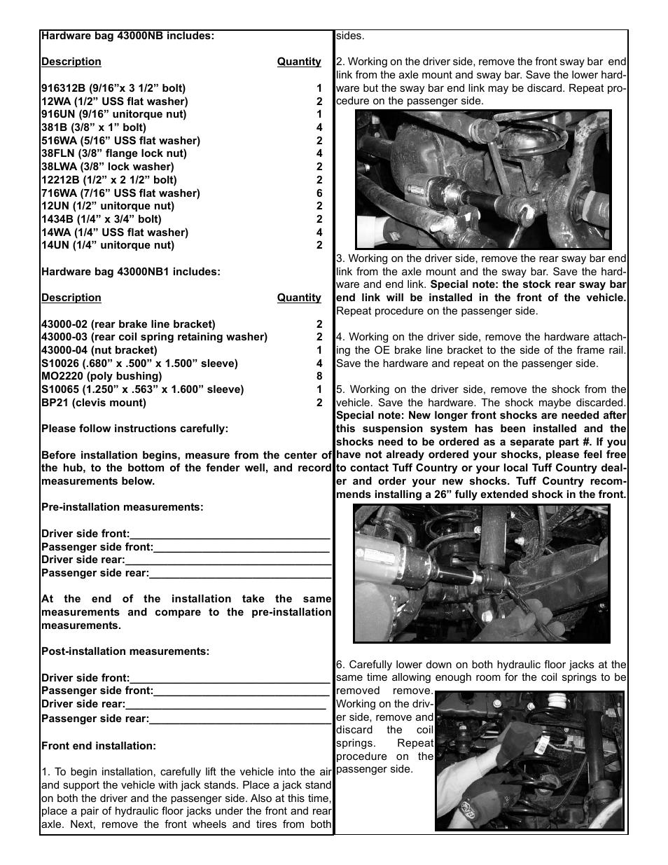 Tuff Country 43000 - Jeep Wrangler 3 kitt User Manual | Page 3 / 7