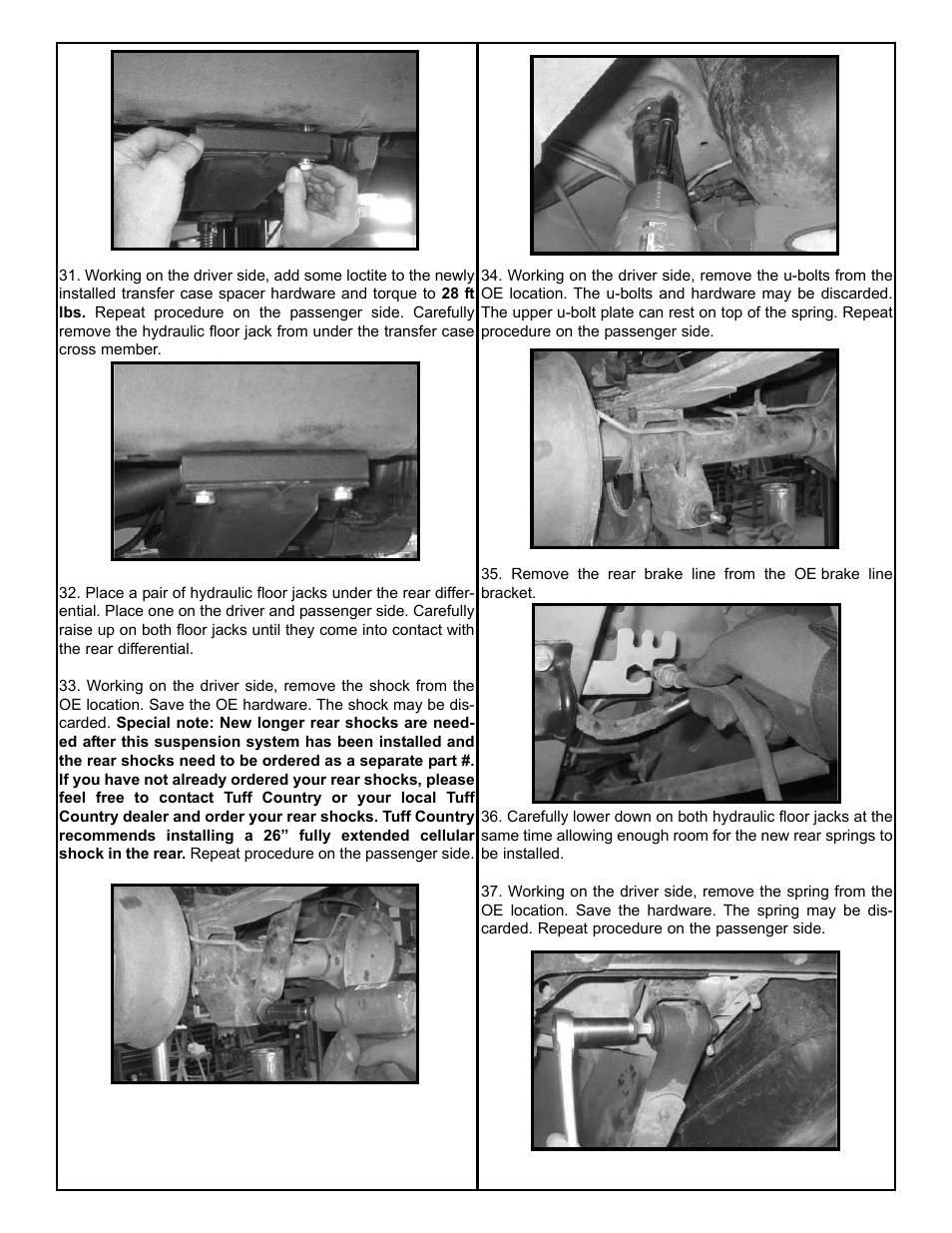 Tuff Country 43802 - Jeep Cherokee 87-01 3.5 kit (w/rr springs)t User Manual | Page 9 / 11