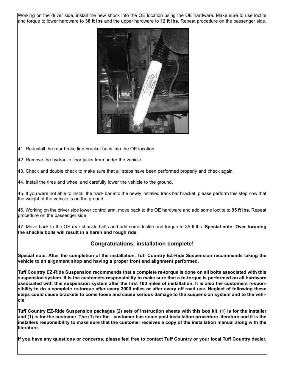 Tuff Country 43803 - Jeep Cherokee 87-01 3.5 EZ-Flex kit (w/rr springs)t User Manual | Page 11 / 11