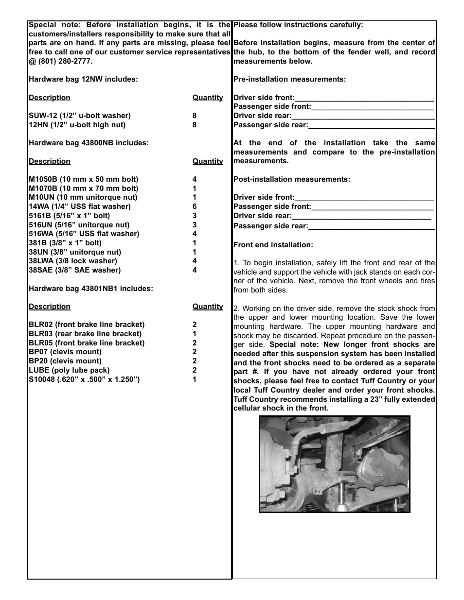 Tuff Country 43803 - Jeep Cherokee 87-01 3.5 EZ-Flex kit (w/rr springs)t User Manual | Page 3 / 11