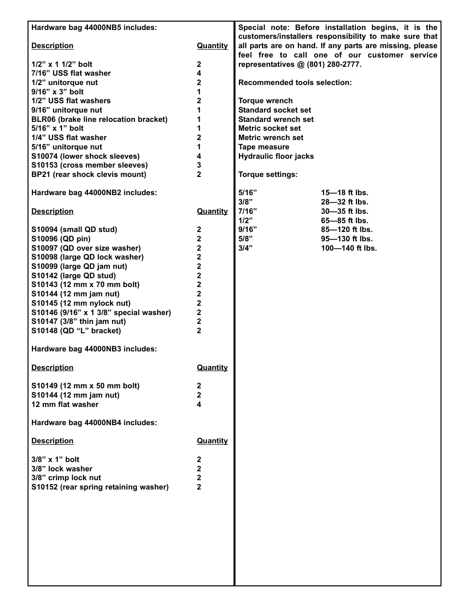 Tuff Country 44000 - Jeep JK EZ-Flex 4 box kit User Manual | Page 3 / 19