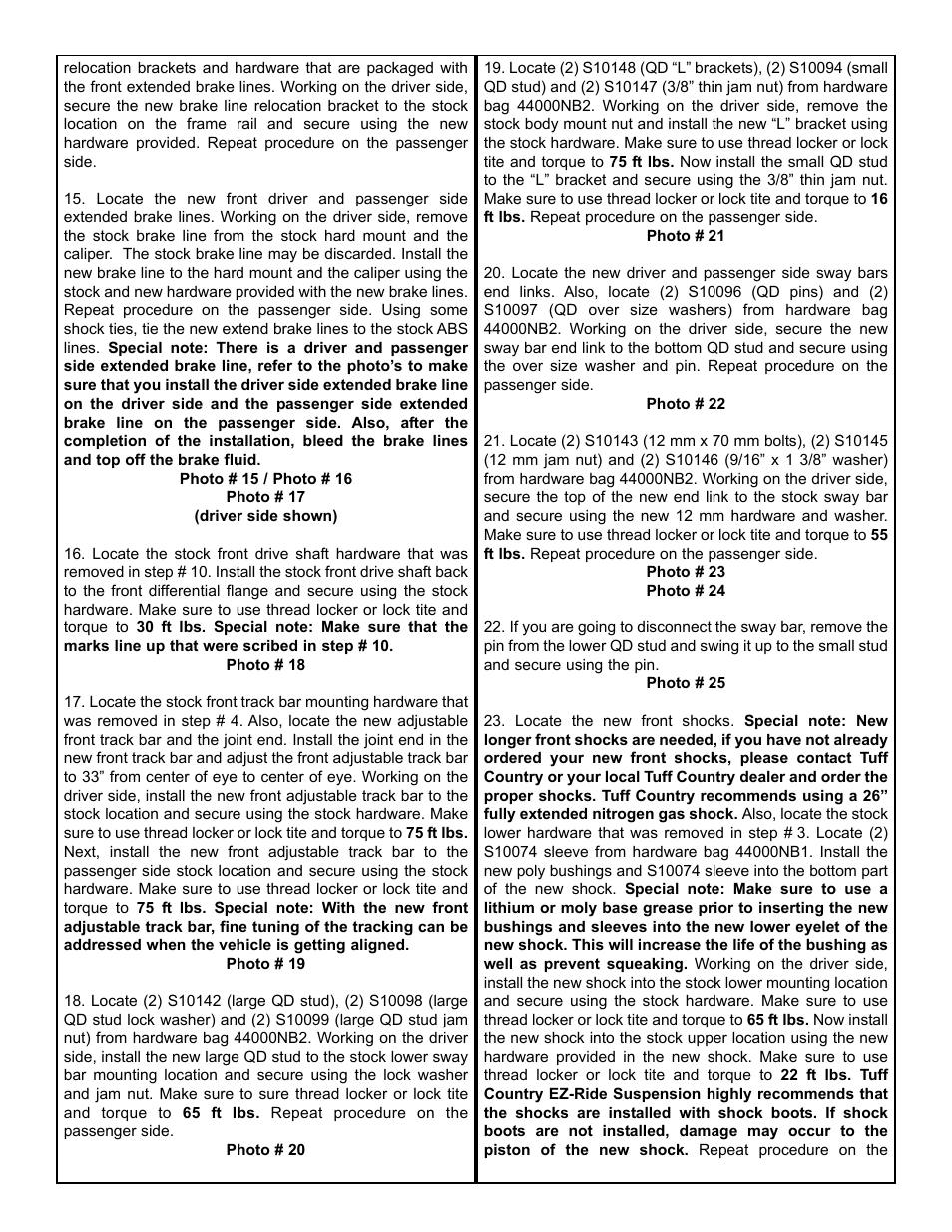 Tuff Country 44001 - Jeep JK EZ-Ride 4 box kit User Manual | Page 5 / 18