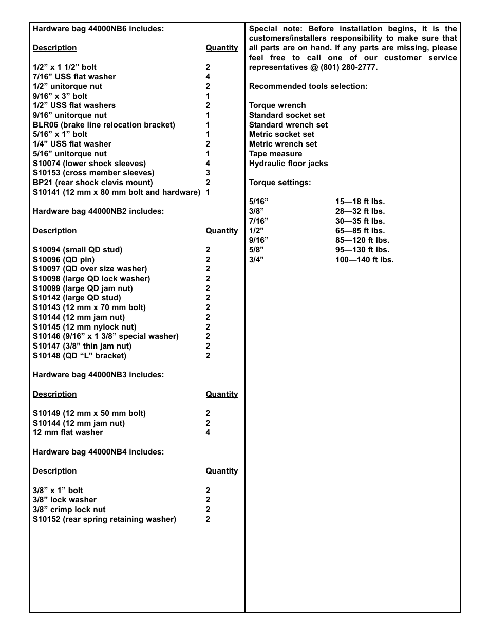 Tuff Country 44002 - Jeep JK Performance 4 box kit User Manual | Page 3 / 22