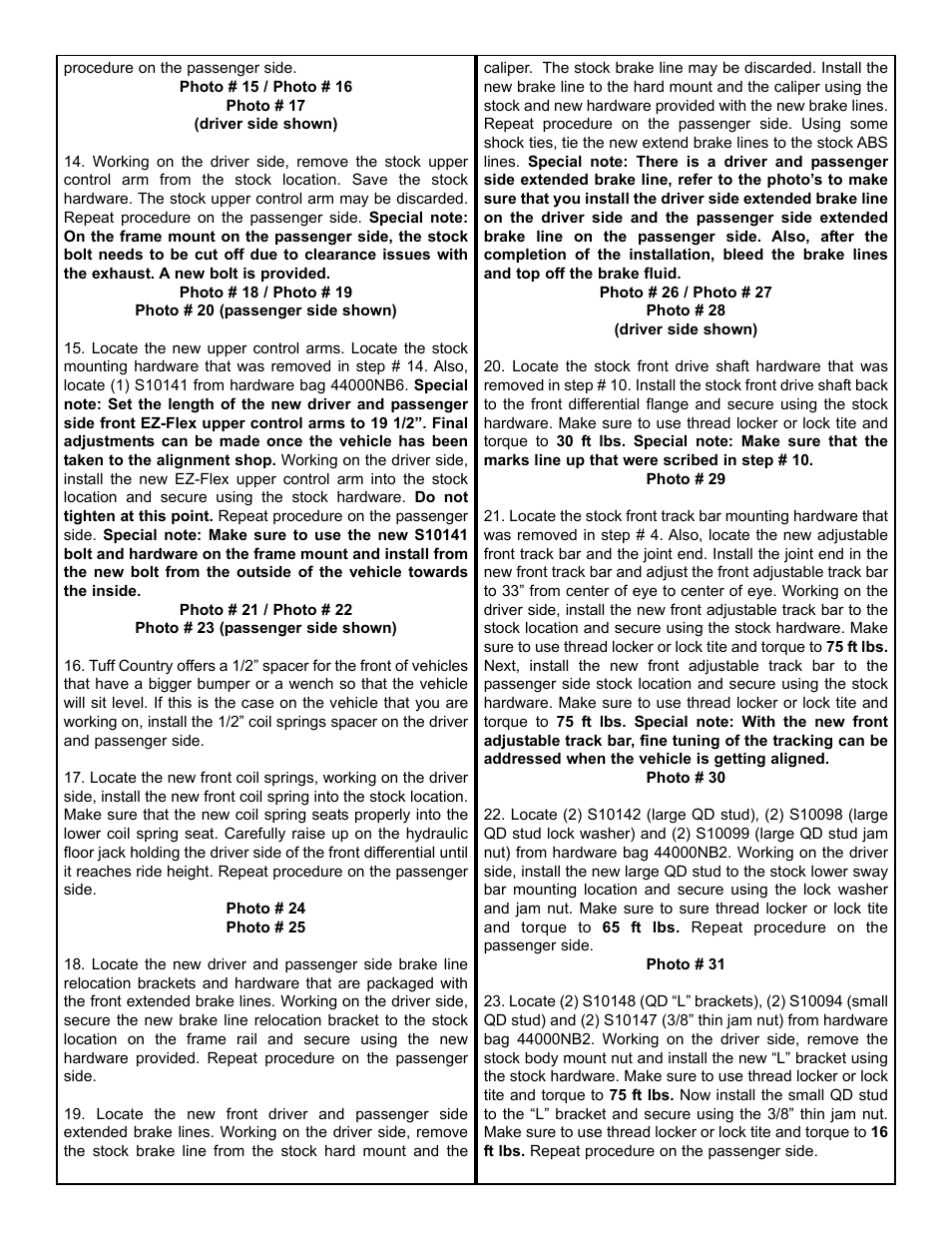 Tuff Country 44002 - Jeep JK Performance 4 box kit User Manual | Page 5 / 22