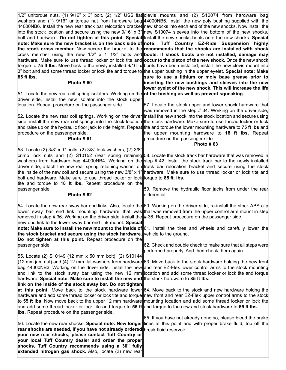Tuff Country 44002 - Jeep JK Performance 4 box kit User Manual | Page 8 / 22
