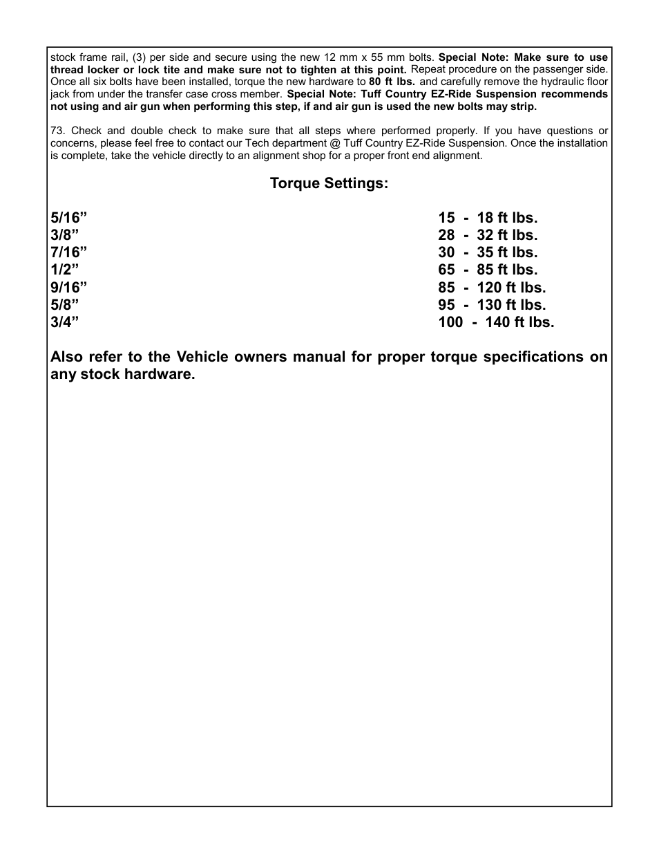 Tuff Country 44905 - Jeep TJ Wranlger 97-06 4 EZ-Flex kit w/sway bar quick disconnects User Manual | Page 9 / 19