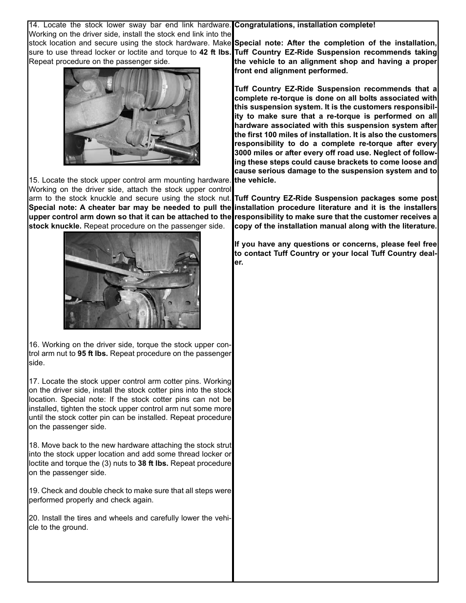 Tuff Country 52008 - Nissan Titan 1.5 Leveling Kit User Manual | Page 5 / 5