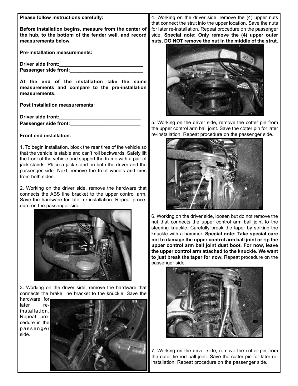 Tuff Country 52070 - Toyota Tundra 07-13 2 leveling kit User Manual | Page 3 / 8