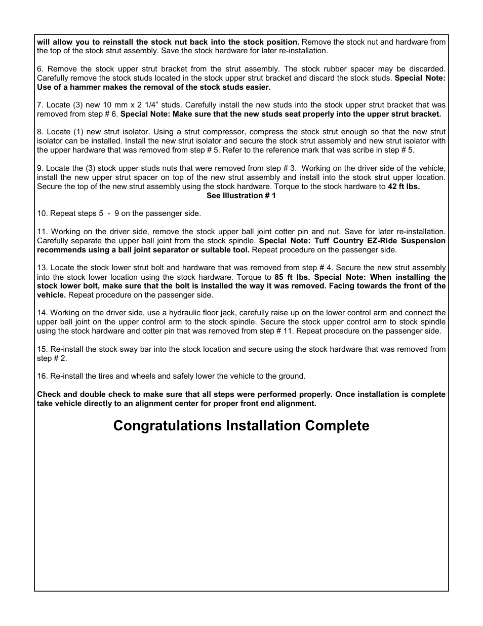 Tuff Country 52901 - Toyota Tundra 99-03 2 leveling kit User Manual | Page 3 / 5