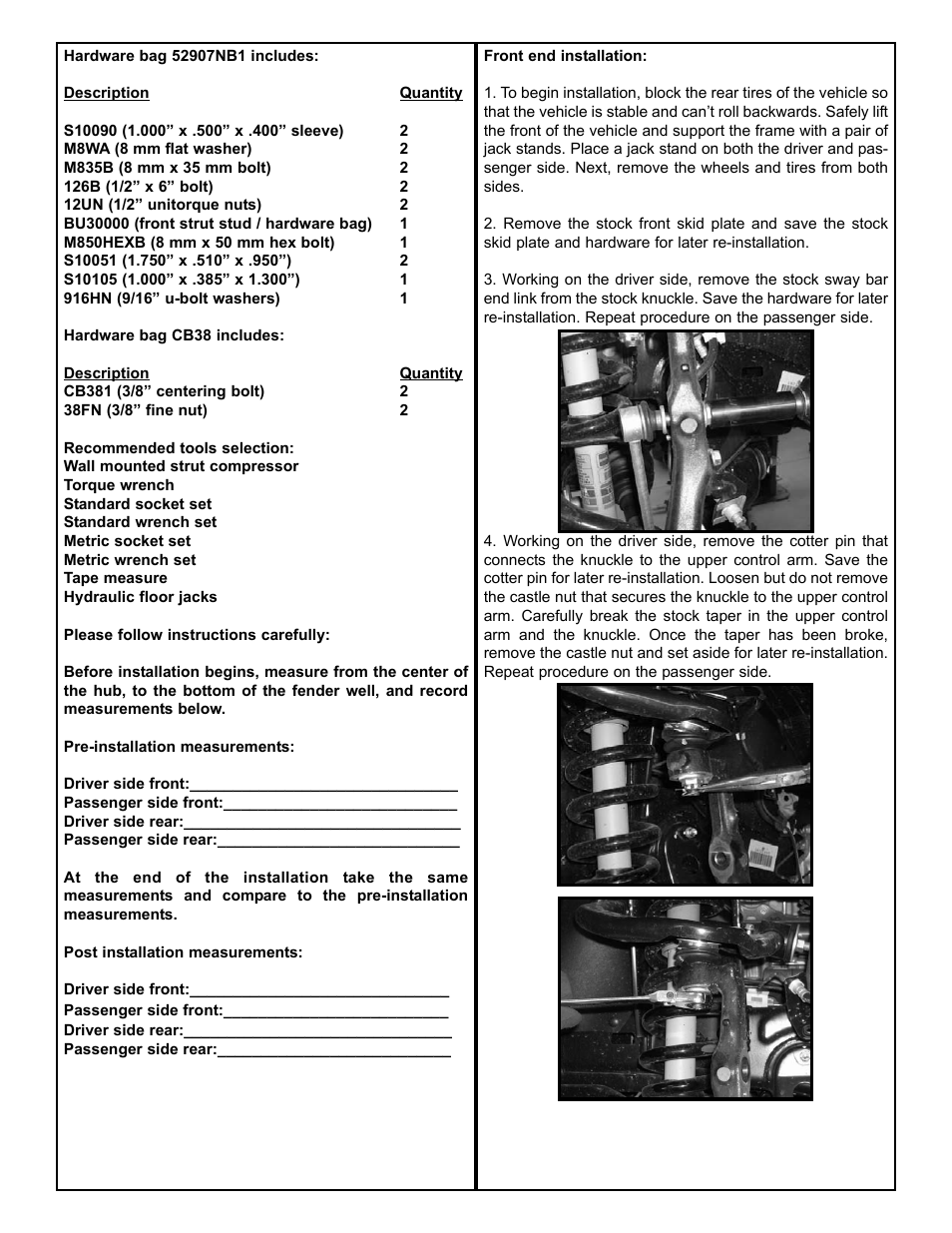 Tuff Country 52907 - Toyota Tacoma 05-14 3 lift kit User Manual | Page 3 / 7