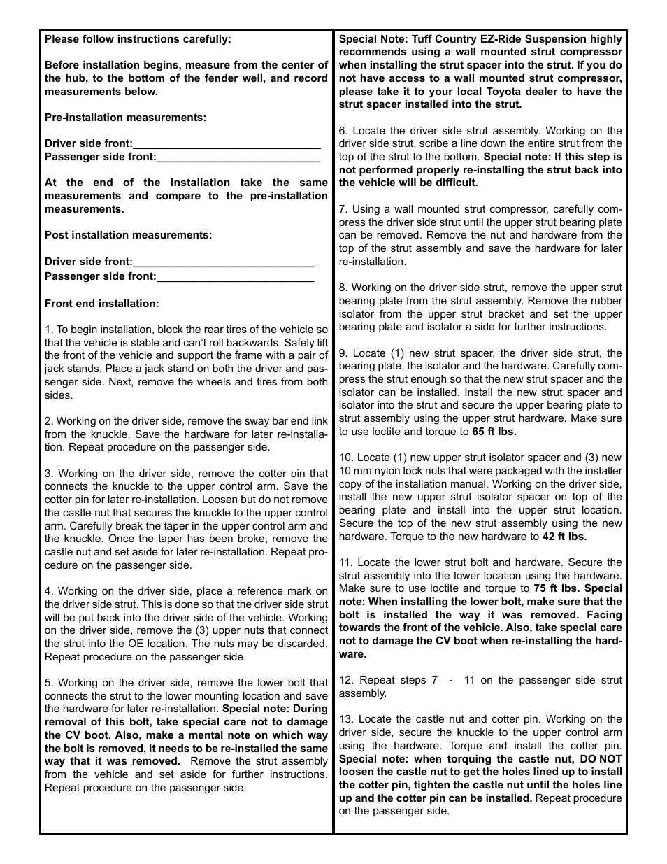 Tuff Country 52910 - Toyota Tacoma 05-14 2 leveling kit User Manual | Page 3 / 4
