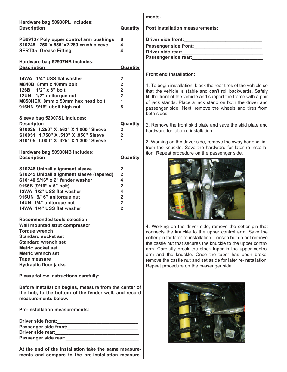 Tuff Country 53905 - Toyota Tacoma 05-14 3 uni-ball lift kit User Manual | Page 3 / 9