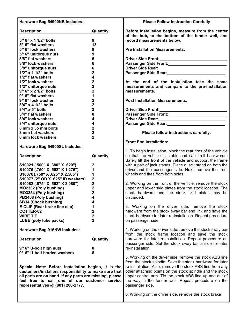 Tuff Country 54900 - Toyota Tacoma 95-04 5 lift kit User Manual | Page 3 / 29