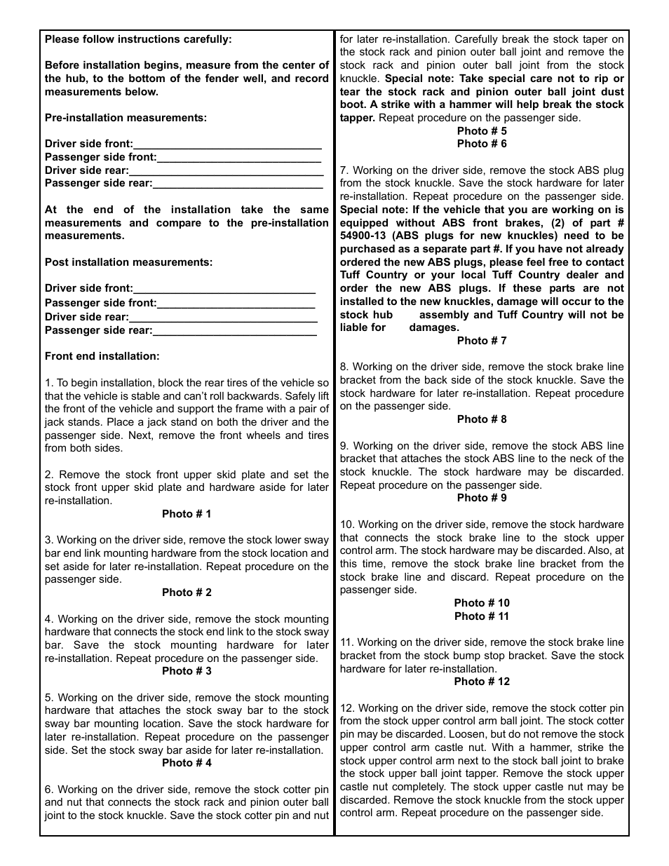 Tuff Country 55907 - Toyota Tundra 05-06 knuckle 5 lift kit User Manual | Page 4 / 39