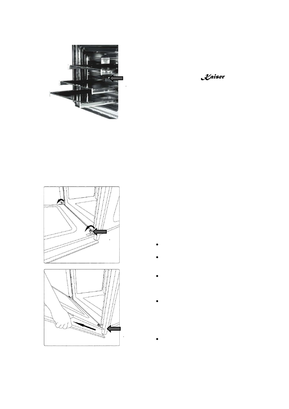 Telescope (if available), Removing the oven door, Kaiser | Kaiser EH63... User Manual | Page 44 / 60