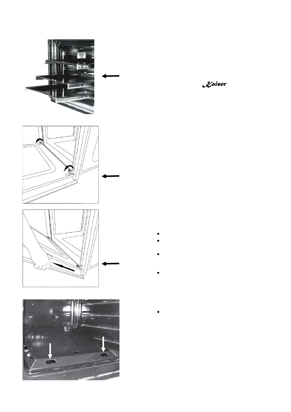 Telescope (if available), Removing the oven door, Kaiser | Kaiser EG63... User Manual | Page 54 / 68