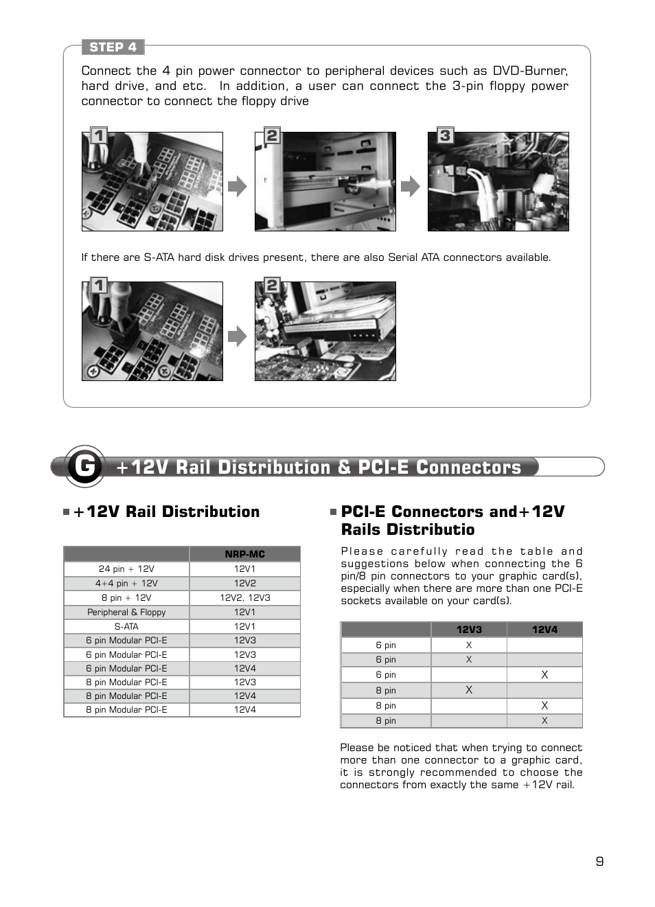 12v rail distribution & pci-e connectors | XIGMATEK NRP-MC651 User Manual | Page 10 / 67