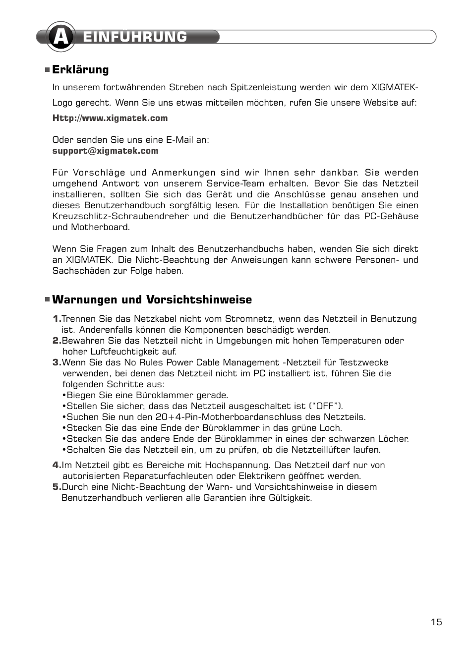 Einführung, Erklärung warnungen und vorsichtshinweise | XIGMATEK NRP-MC651 User Manual | Page 16 / 67