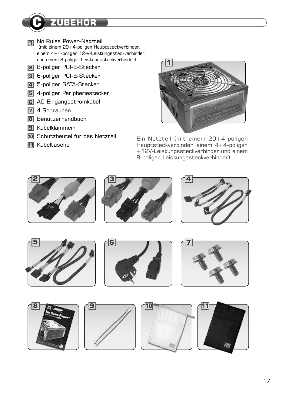 Zubehör | XIGMATEK NRP-MC651 User Manual | Page 18 / 67