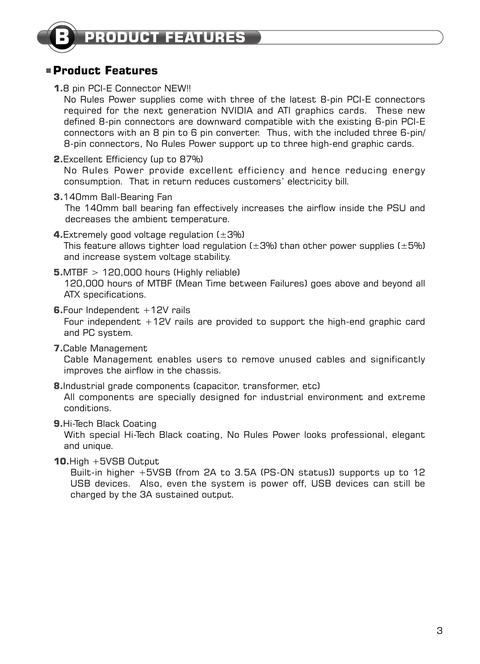 Product features | XIGMATEK NRP-MC651 User Manual | Page 4 / 67