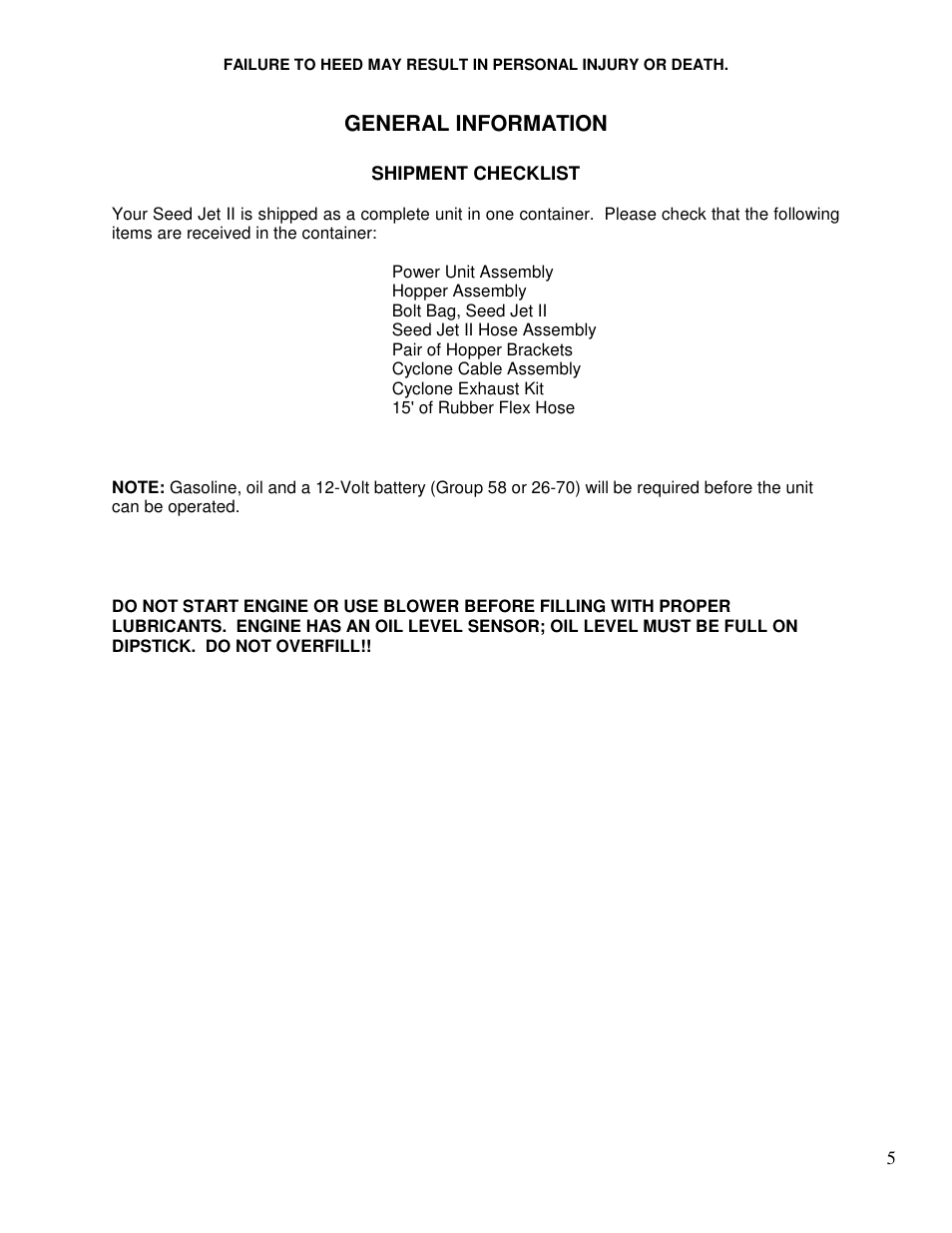 Yetter 1300 Seed Jet II User Manual | Page 5 / 28