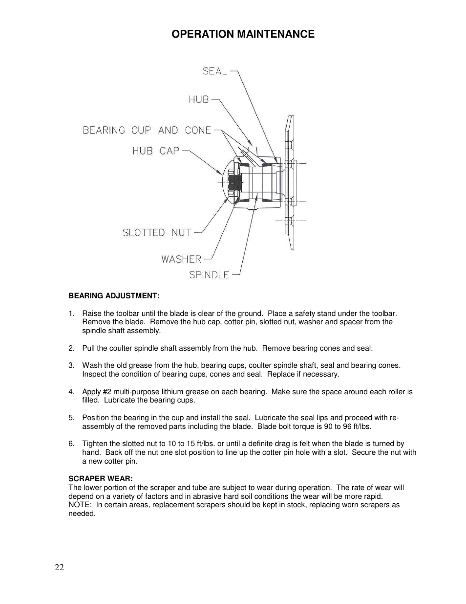 Operation maintenance | Yetter Avenger 25 User Manual | Page 22 / 40