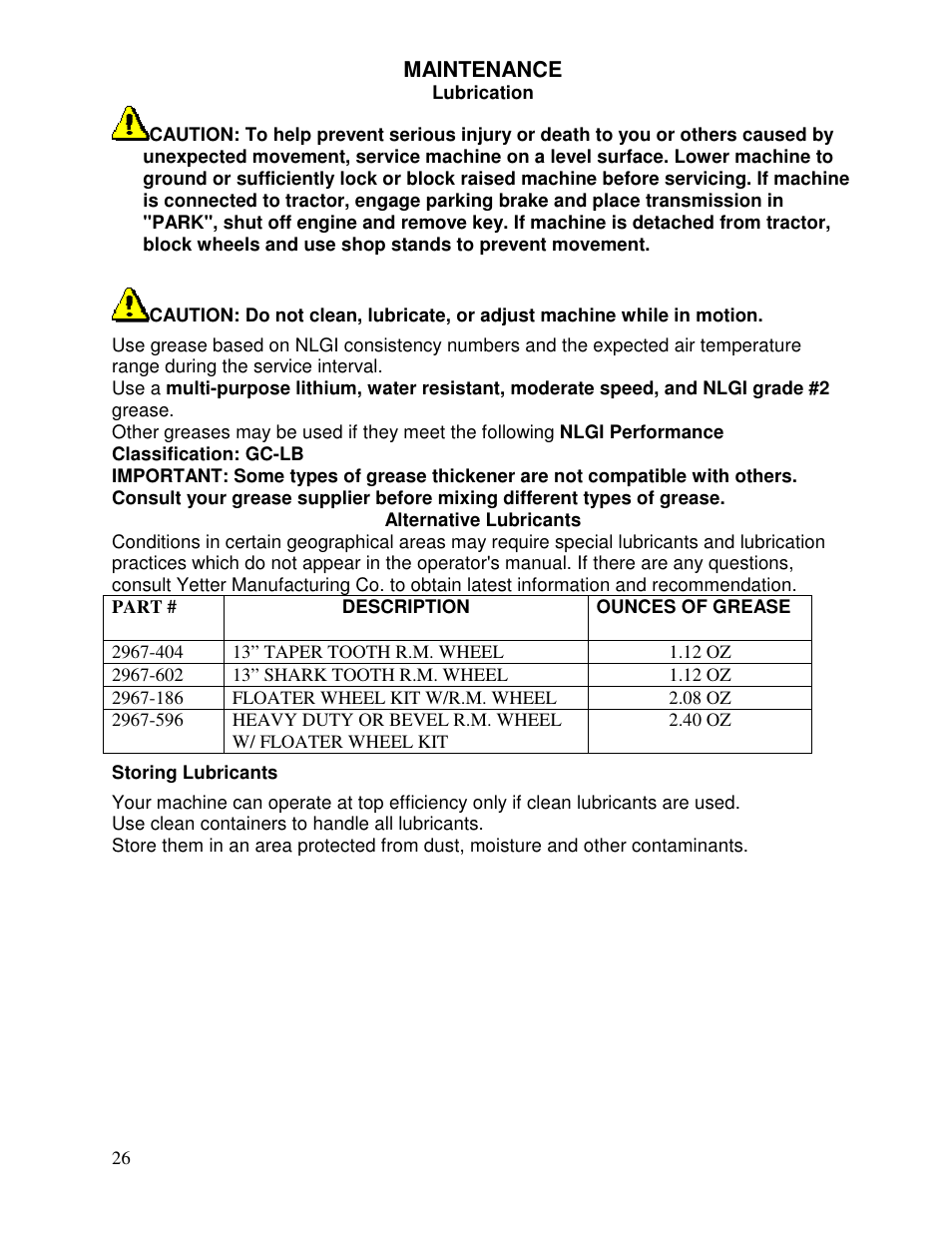 Yetter Avenger 25 User Manual | Page 26 / 40