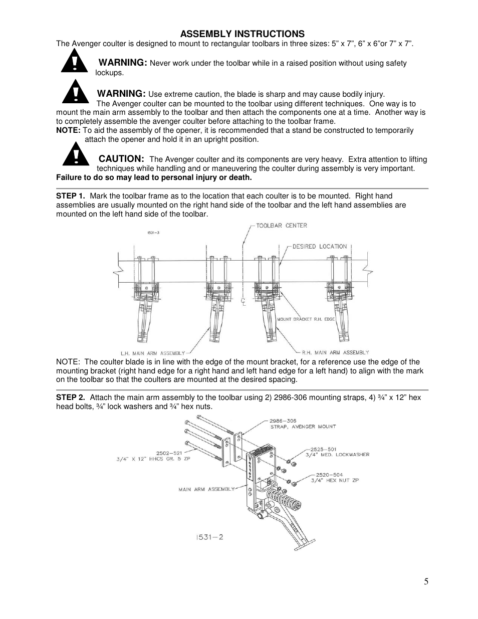 Yetter Avenger 25 User Manual | Page 5 / 40