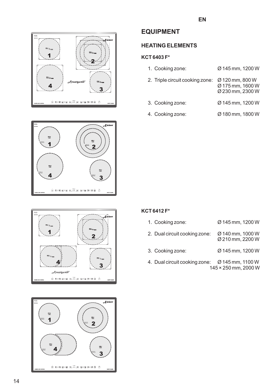 Equipment | Kaiser KCT6403 User Manual | Page 14 / 44