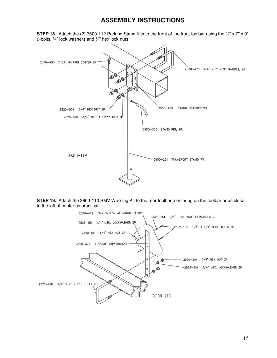 Assembly instructions | Yetter Avenger 30 Coulter User Manual | Page 15 / 28