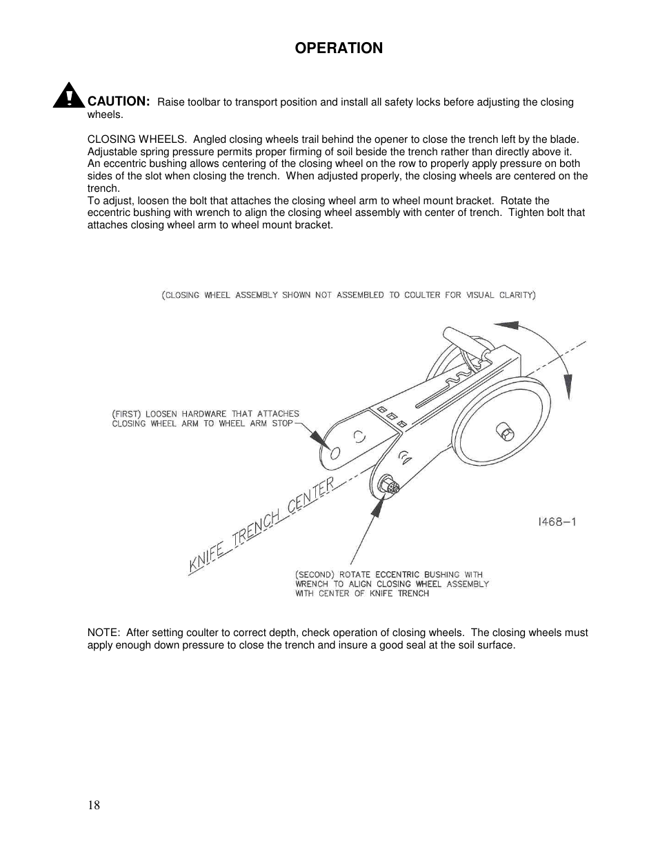 Operation | Yetter Avenger 30 Coulter User Manual | Page 18 / 28