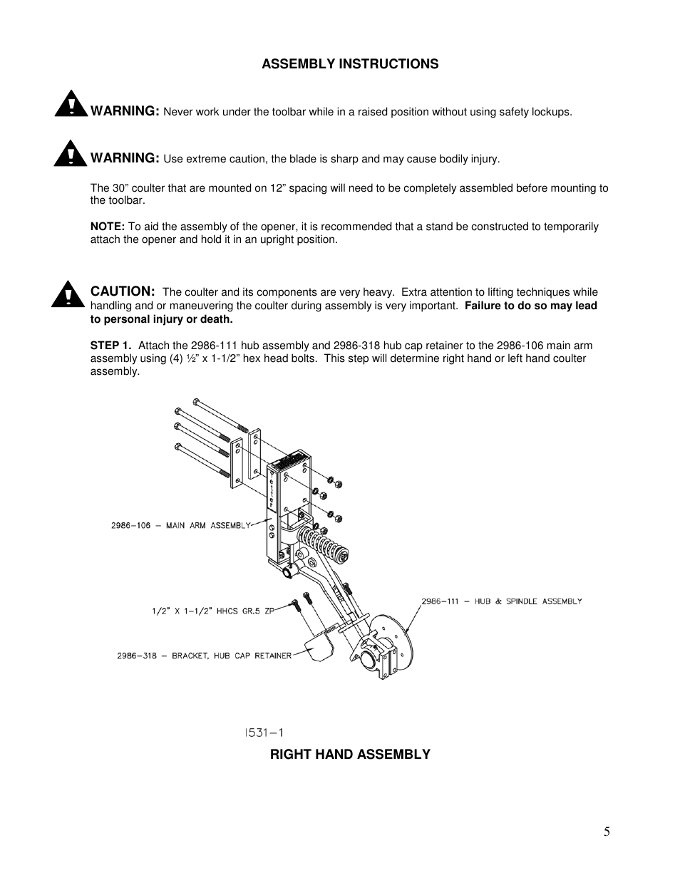 Yetter Avenger 30 Coulter User Manual | Page 5 / 28