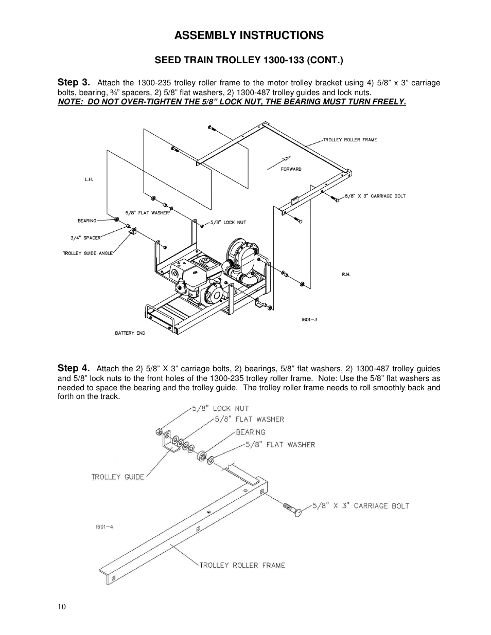 Assembly instructions | Yetter 1300 Series Bulk Seed Handling Equipment User Manual | Page 10 / 54