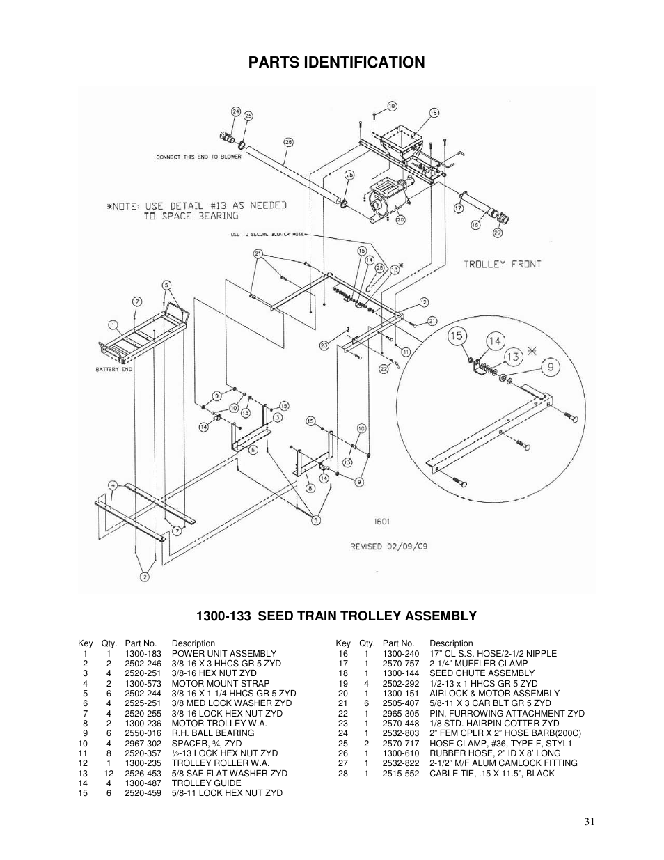Parts identification | Yetter 1300 Series Bulk Seed Handling Equipment User Manual | Page 31 / 54