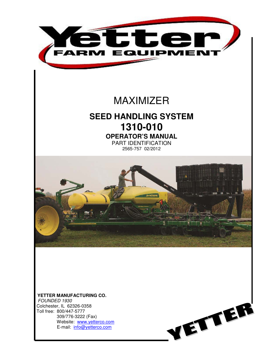 Yetter 1310-010 Maximizer User Manual | 44 pages