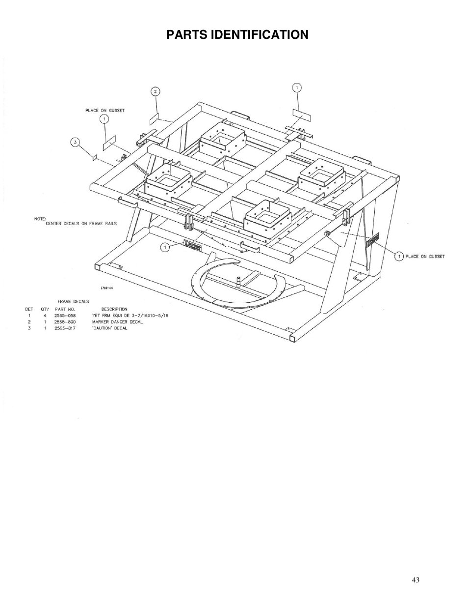 Parts identification | Yetter 1310-010 Maximizer User Manual | Page 43 / 44