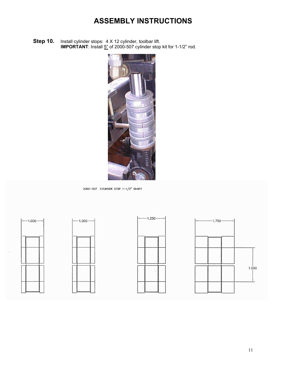 Assembly instructions | Yetter 2000 Series AllSteer Plus Fertilizer Toolbar User Manual | Page 11 / 52