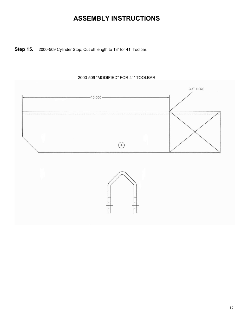 Assembly instructions | Yetter 2000 Series AllSteer Plus Fertilizer Toolbar User Manual | Page 17 / 52