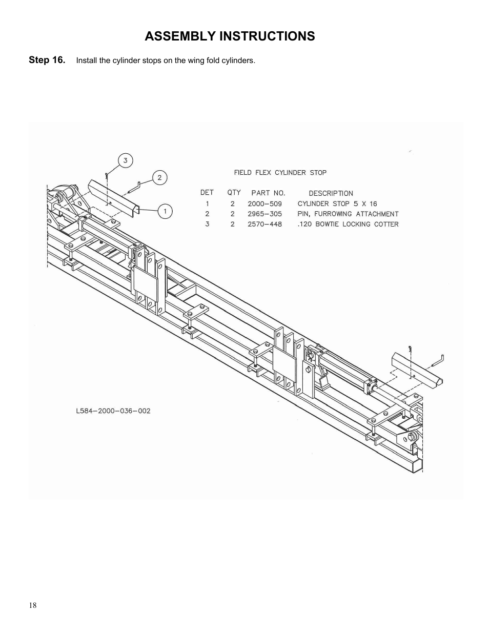 Assembly instructions | Yetter 2000 Series AllSteer Plus Fertilizer Toolbar User Manual | Page 18 / 52