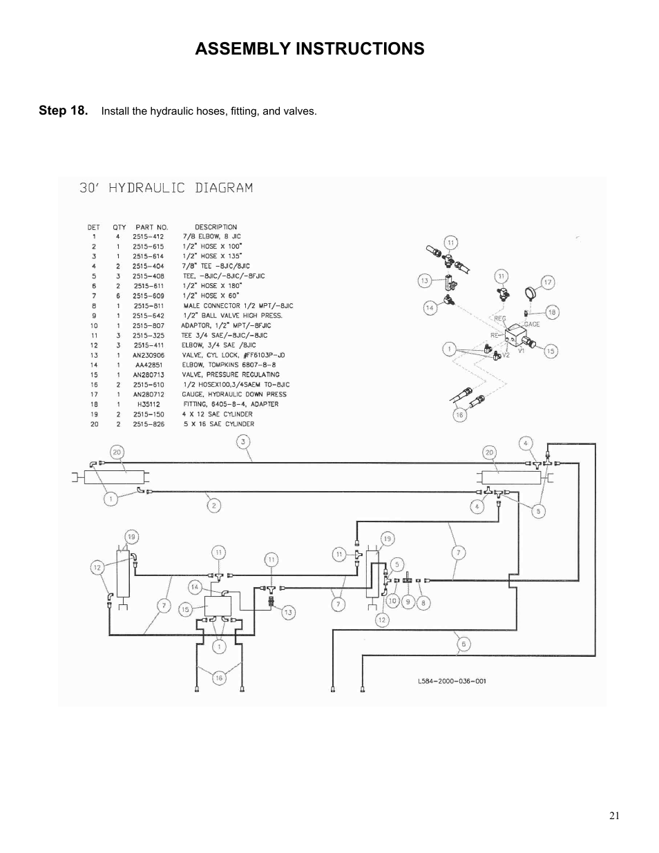 Assembly instructions | Yetter 2000 Series AllSteer Plus Fertilizer Toolbar User Manual | Page 21 / 52