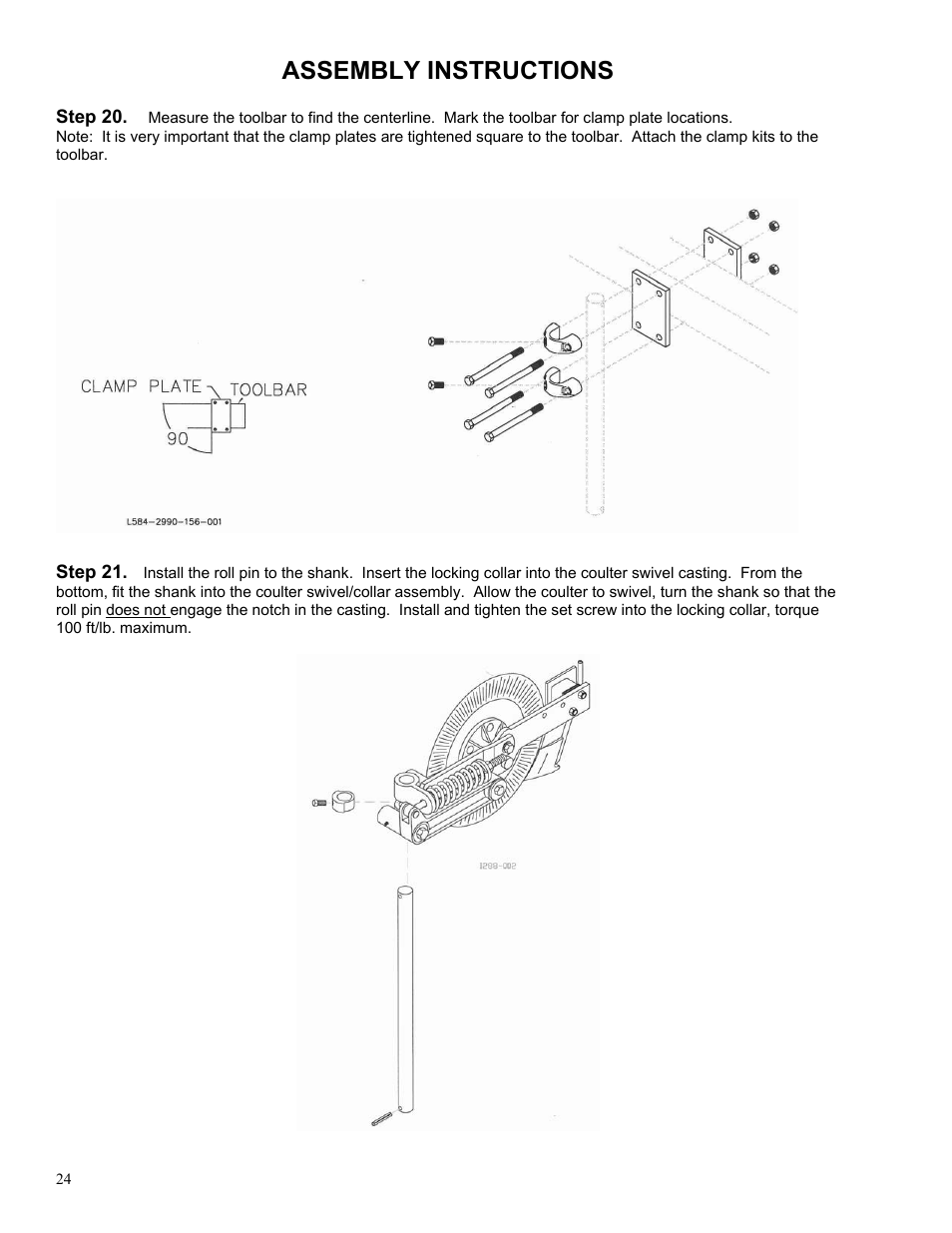 Assembly instructions | Yetter 2000 Series AllSteer Plus Fertilizer Toolbar User Manual | Page 24 / 52