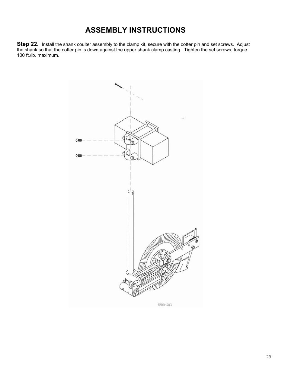 Assembly instructions | Yetter 2000 Series AllSteer Plus Fertilizer Toolbar User Manual | Page 25 / 52
