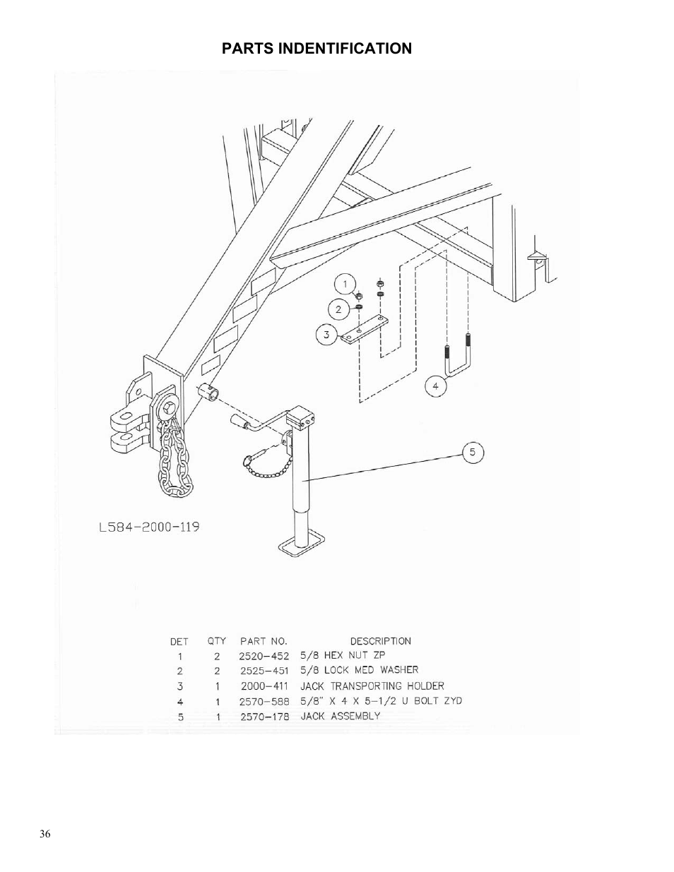 Parts indentification | Yetter 2000 Series AllSteer Plus Fertilizer Toolbar User Manual | Page 36 / 52